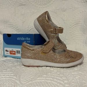 Stride Rite barely worn rose gold sparkly dress shoes.